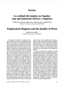 Notus Applied Social Research La Calidad Del Empleo En Espana Una Aproximacion Teorica Y Empirica