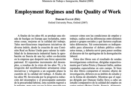 La calidad del empleo en España. Una aproximación teórica y empírica