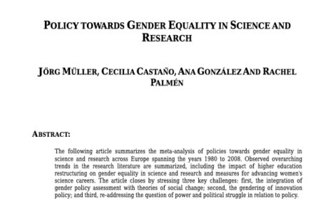 Policy Towards Gender Equality in Science and Research